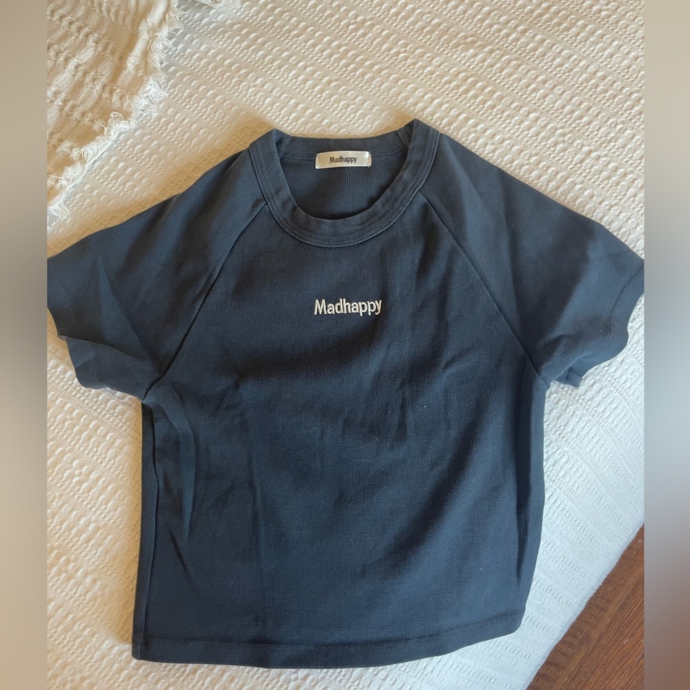 Navy blue madhappy baby tee